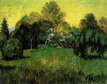 Vincent Van Gogh : Public Park with Weeping Willow